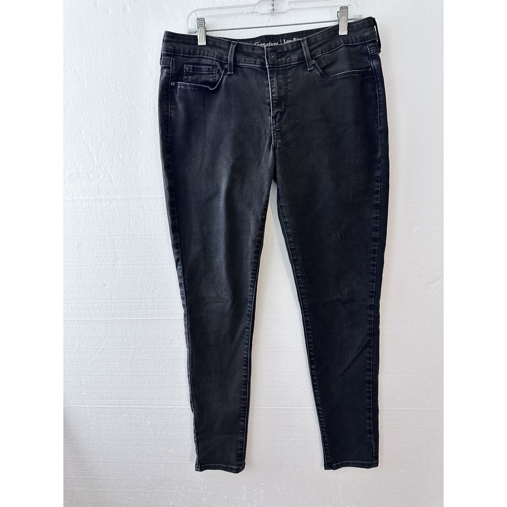 Signature by Levi Strauss Jegging Womens 14L 32x34 Black Low Rise Stretch Skinny